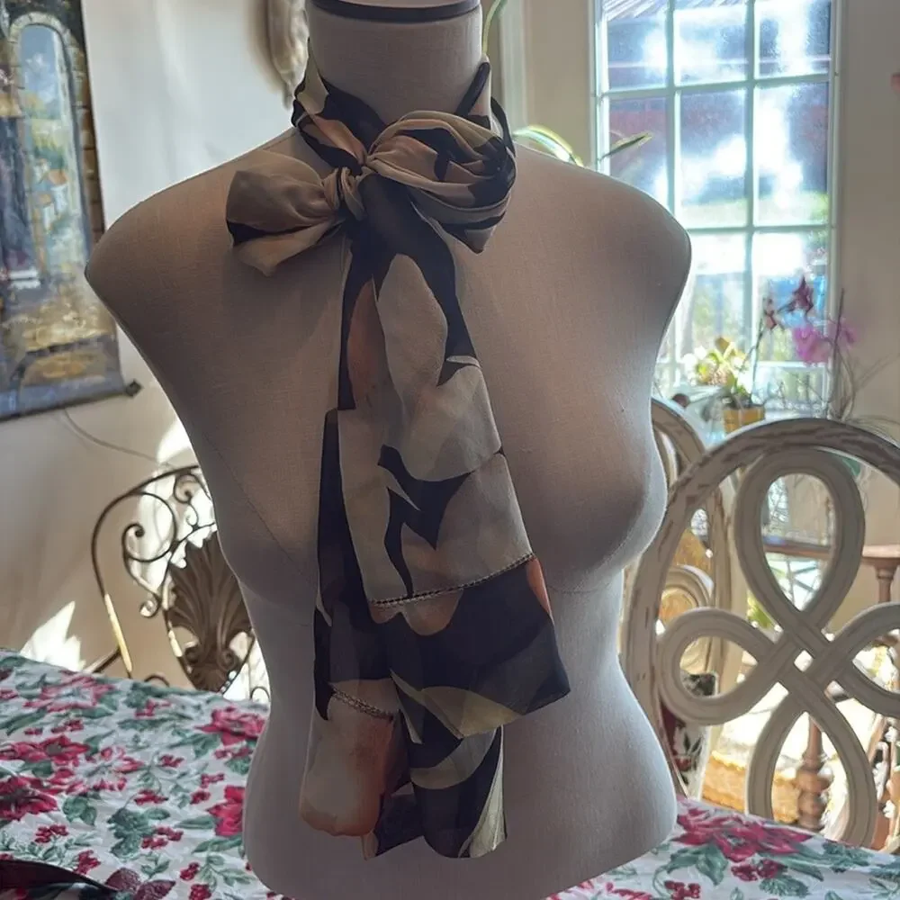 Echo Silk with Earthy Tones scarf